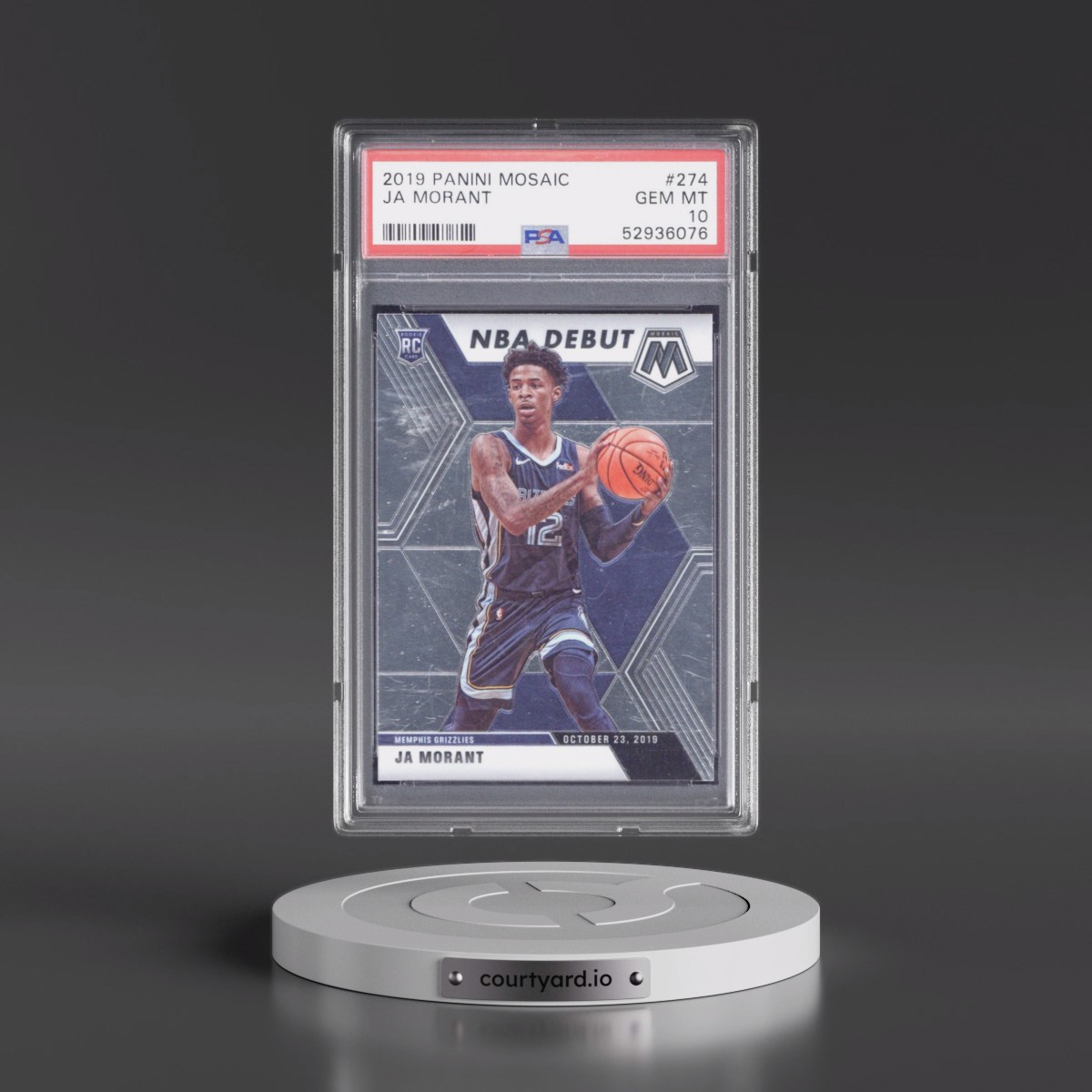 2019 Ja Morant - Basketball Panini Mosaic PSA 10 GEM MINT